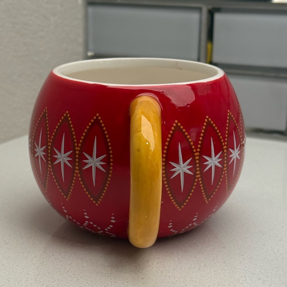 Harry & David Holiday Christmas Mug Red and White Starburst Pattern Ceramic - Picture 3 of 10